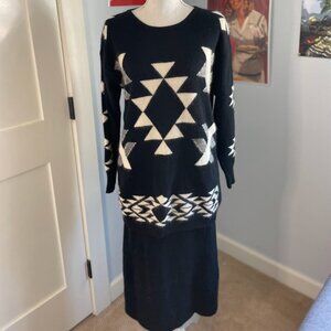 Black Sweater and Skirt Set